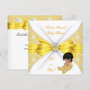 Invitation Révélation du sexe de la douche de bébé jaune fill