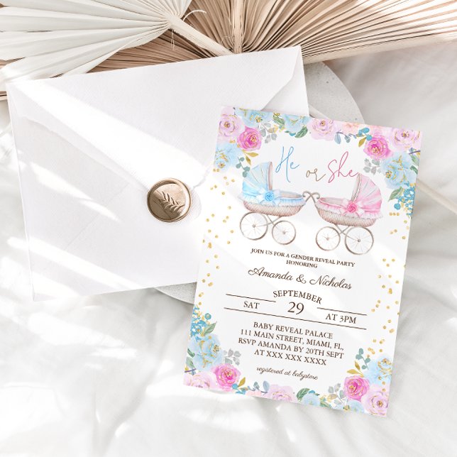 Invitation Révélation du sexe de l'enfant  (Créateur téléchargé)