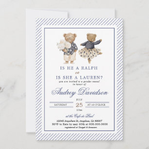 Invitation Révélation du sexe de l'ours Polo Chinoiserie Prép