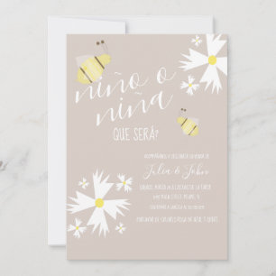 Invitation Révélation du sexe de Nina ou Nino, ton terreux av