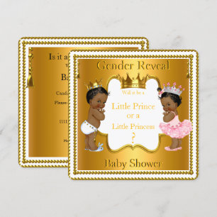 Invitation Révélation du sexe du bébé Prince Princesse Ethniq