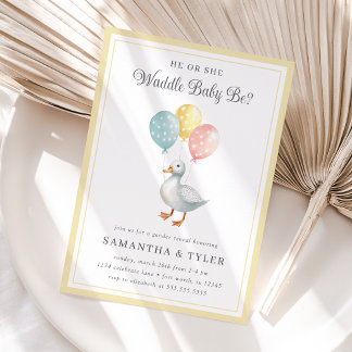 Invitation Révélation du sexe du canard pastel de printemps