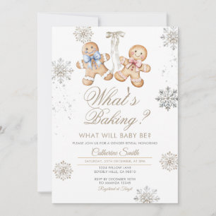 Invitation Révélation du sexe Élégant Winter What’s Baking