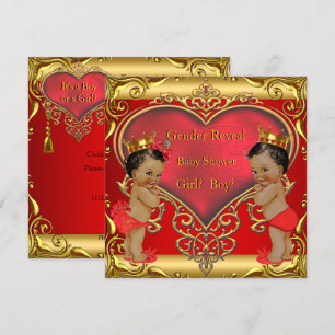 Invitation Révélation du sexe Fête prénatale Garçon Fille Rou