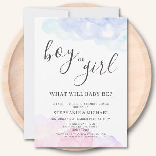 Invitation Révélation du sexe Rose et Bleu Garçon ou Fille