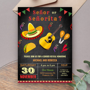 Invitation Révélation du sexe sur le thème de la Fiesta mexic