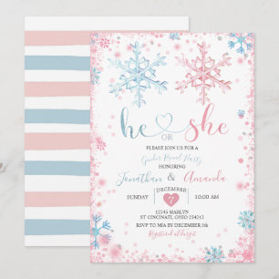 Invitation Révéler le genre Les flocons de neige hivernaux