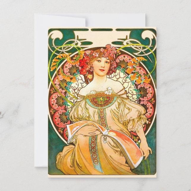Invitation Rêverie Art nouveau d'Alphonse Mucha (Devant)