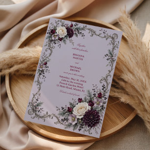 Invitation Rêverie de lilas aux fioritures antiques