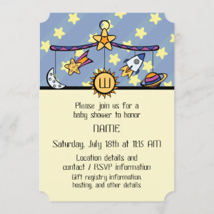 Invitation Rêves de l'Invitation de Baby shower Space Mobile