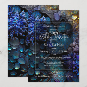 Invitation Rêves de Mer Abstrait de Gemme Botanique