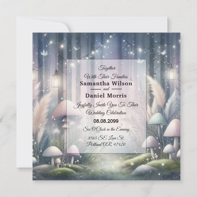 Invitation Rêves sous la lumière des lanternes Mariage en for (Devant)