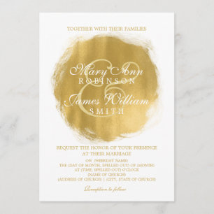 Invitation Revêtement doré Mariage moderne