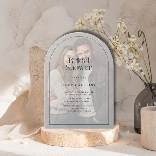 Invitation Revêtement Vellum Frosted Photo Fête des mariées s