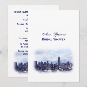 Invitation Rêveuse Bleu Nuit NYC Skyline Bridal Shower V