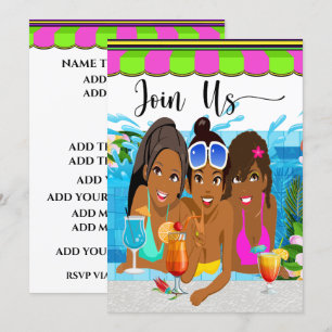 Invitation révisée à la fête au bord de la piscine