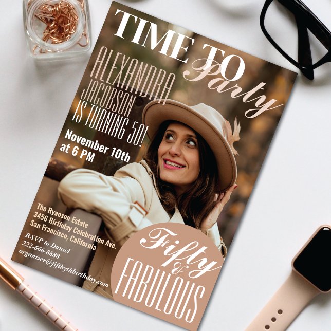 Invitation Revue Couverture 50e anniversaire de fête Invitati (Créateur téléchargé)