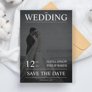 Invitation Revue photo moderne couverture calligraphe mariage