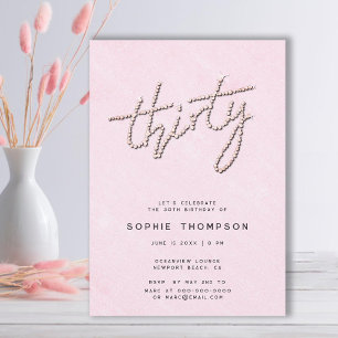 Invitation Rhinestones modernes Sweet Pink Chic 30e anniversa