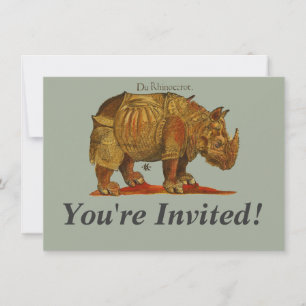 Invitation Rhinoceros d'antiquité de Rhino vintage Durer