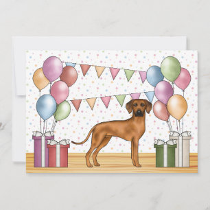 Invitation Rhodesian Ridgeback Chien coloré Pastel Anniversai