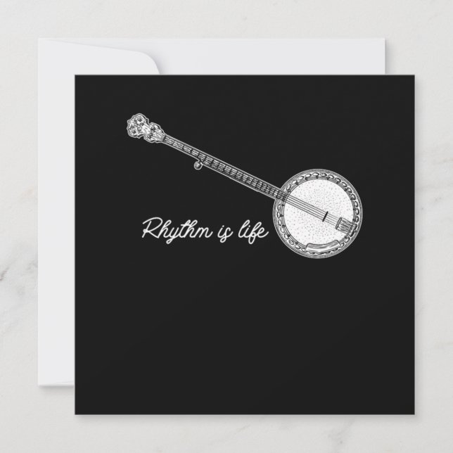 Invitation Rhythm Is Life Banjo Bluegrass Country Music Cadea (Devant)