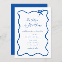 Ribbon à main Whimsical Mariage bleu français