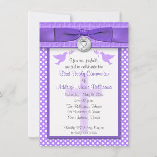 Invitation RIBBON IMPRIMÉ Première communion sainte Invitatio