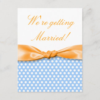 Invitation Ribbon orange soleil avec Pois