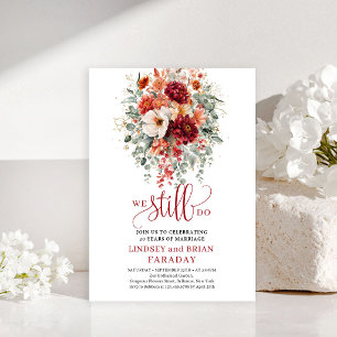 Invitation Riche Marsala Floral Automnal Nous Invitons Encore