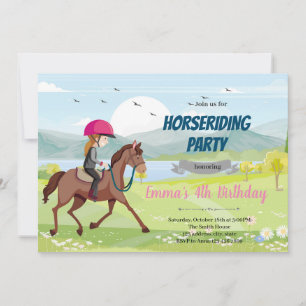 Invitation Ride cheval fille anniversaire
