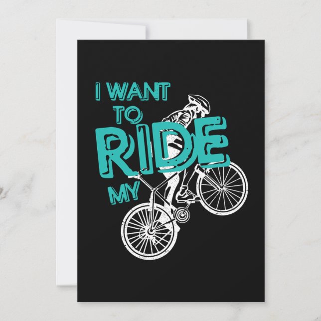 Invitation Ride My Bike Biking Cycling Cyclist Bicycle Gift (Devant)