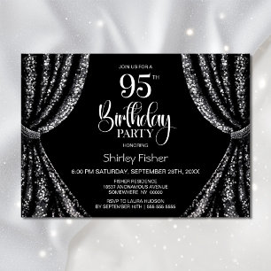 Invitation Rideau à paillettes noir et blanc pour une fête d'