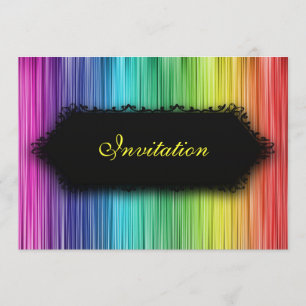 Invitation Rideau noir en arc-en-ciel d'événements élégants