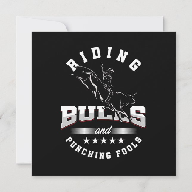 Invitation Rider Bulls Punching Fools Cowboy Rider Pays G (Devant)