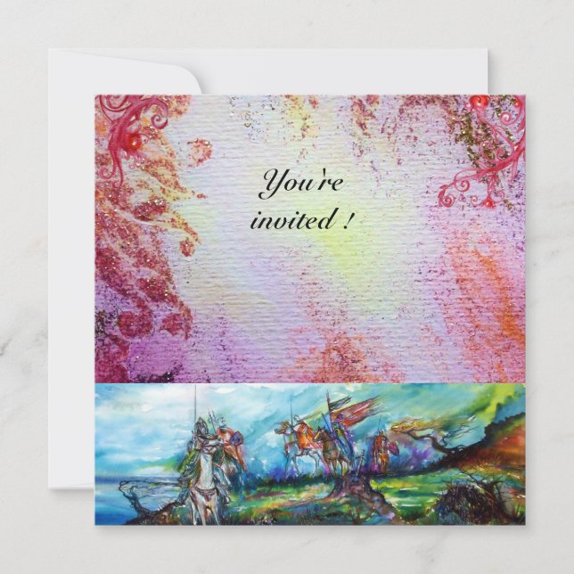 Invitation RIDERS EN TEMPÊTE Chevaliers Médiévaux Horseback P (Devant)