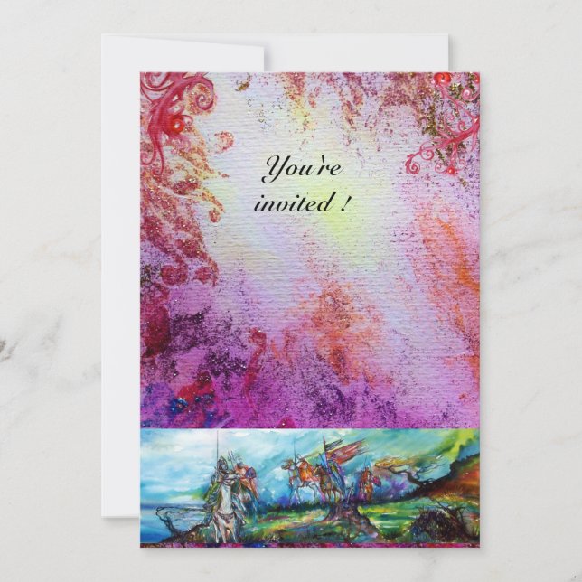 Invitation RIDERS EN TEMPÊTE Chevaliers Médiévaux Horseback P (Devant)