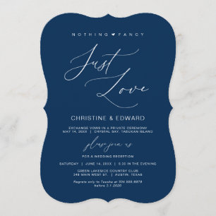Invitation Rien D'Amoureux, Navy Blue, Wed Elopopement