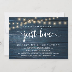 Invitation Rien D'Amoureux, Réception De Mariage Rustique