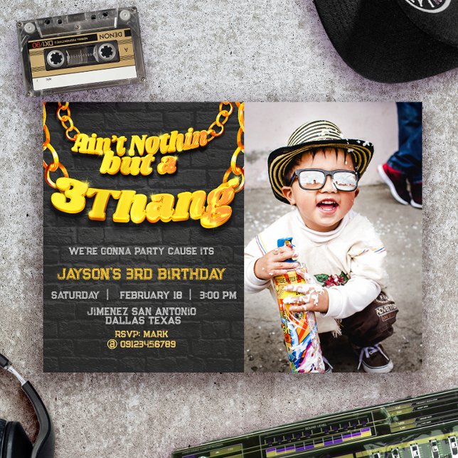 Invitation Rien d'autre qu'un 3 Thang avec photo - Paysage (Créateur téléchargé)