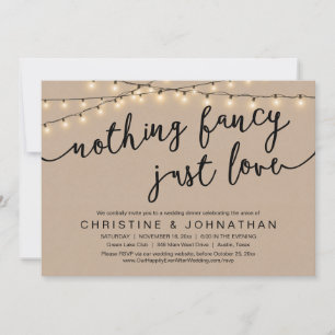 Invitation Rien De Chic, Juste Amour, Dîner Mariage Elopement
