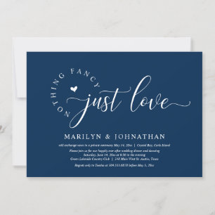 Invitation Rien De Chic, Juste Amour, Dîner Mariage Elopement