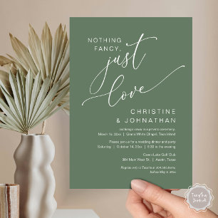 Invitation Rien De Chic, Juste Amour, Dîner Mariage Elopement