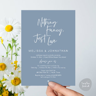 Invitation Rien De Chic, Juste Amour, Dîner Mariage Elopement