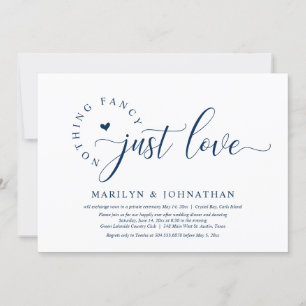 Invitation Rien De Chic, Juste Amour, Dîner Mariage Elopement