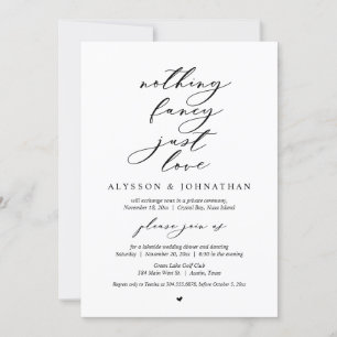 Invitation Rien De Chic, Juste Amour, Dîner Mariage Elopement