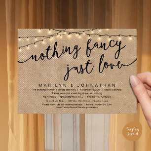 Invitation Rien De Chic, Juste Amour, Dîner Rustique Mariage