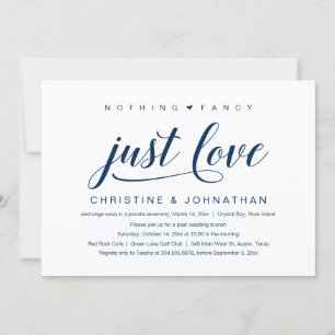 Invitation Rien De Chic, Juste Amour, Mariage Elopement