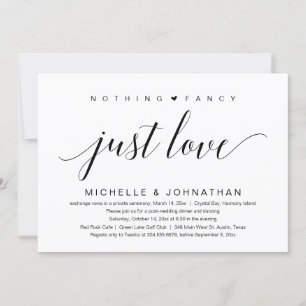 Invitation Rien De Chic, Juste Amour, Mariage Elopement