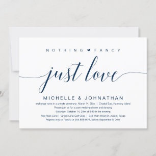 Invitation Rien De Chic, Juste Amour, Mariage Elopement